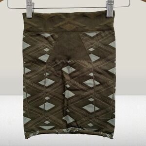 NEW Free People Movement Good Karma Seamless‎ Skirt Green Geo Print Small